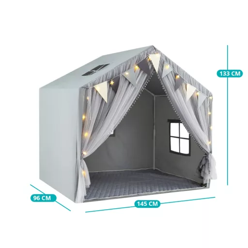 Játszósátor csillagfényekkel, szürke