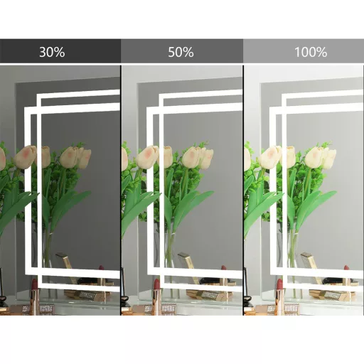 LED-es sminktükör 58 x 12 x 48 cm