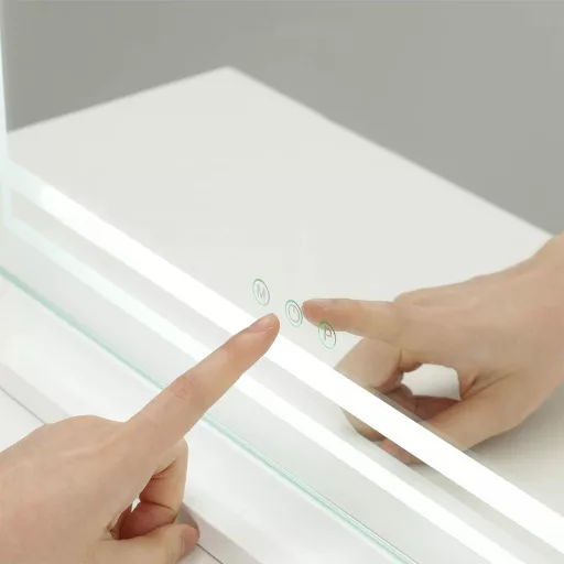 LED-es sminktükör 58 x 12 x 48 cm