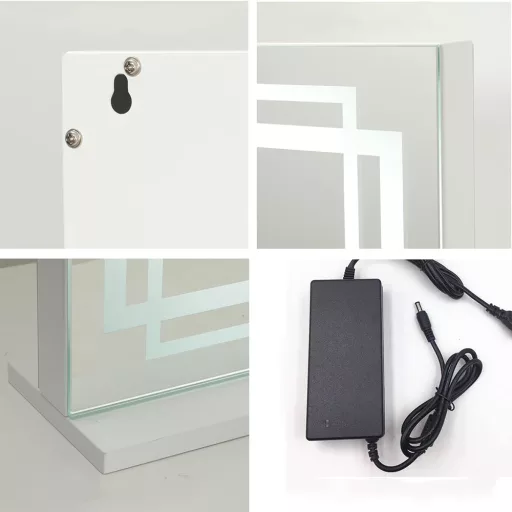 LED-es sminktükör 58 x 12 x 48 cm