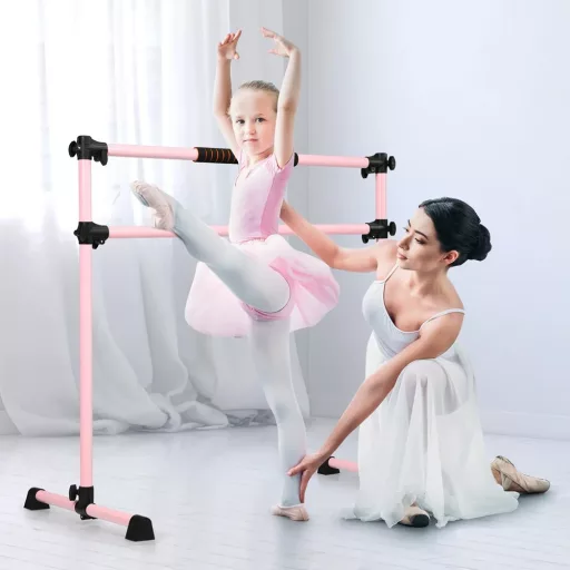 Hordozható dupla balettrúd rózsaszín