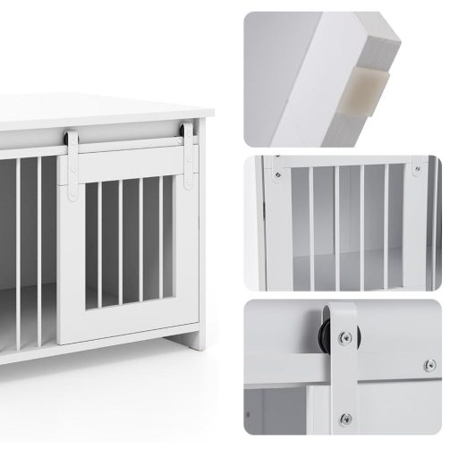 Modern beltéri kutyakennel, fehér