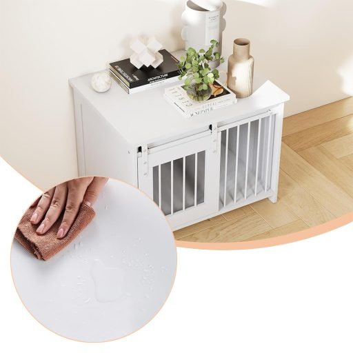 Modern beltéri kutyakennel, fehér