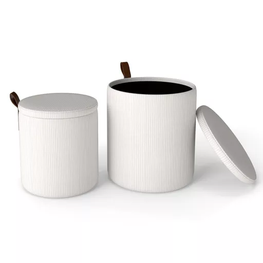 2db-os tároló puff, törtfehér