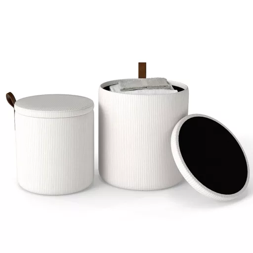 2db-os tároló puff, törtfehér