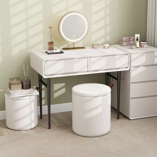 2db-os tároló puff, törtfehér