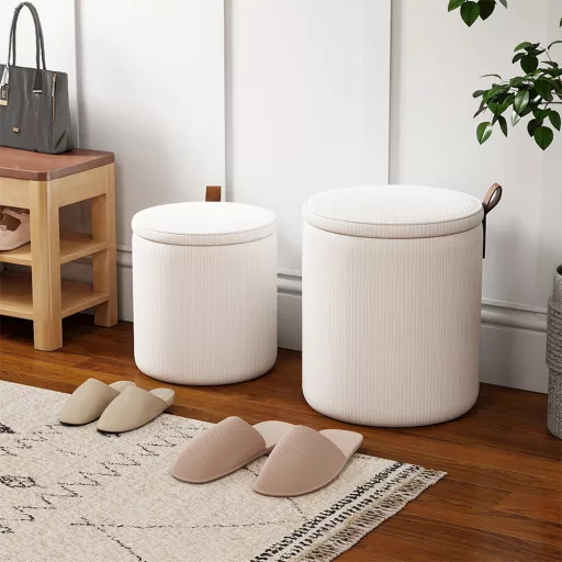 2db-os tároló puff, törtfehér