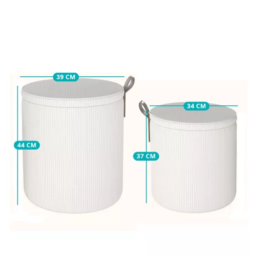 2db-os tároló puff, törtfehér