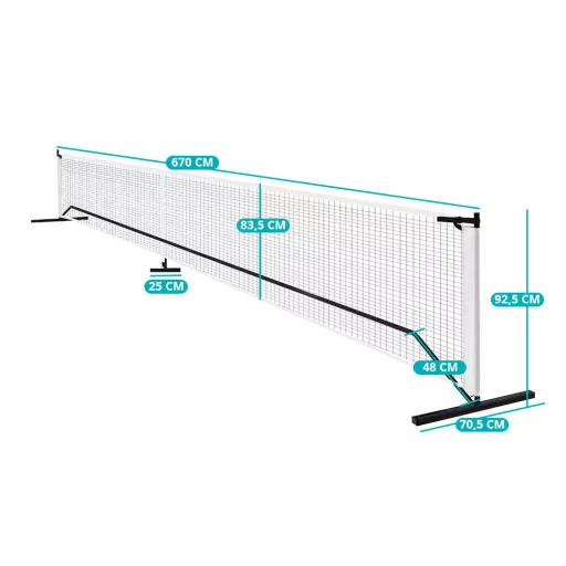 Hordozható pickleball háló hordtáskával