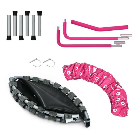 Összecsukható gyerek trambulin fogantyúval, rózsaszín