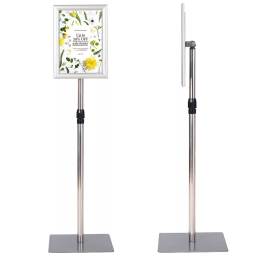 Információs állvány 33x24cm, ezüst