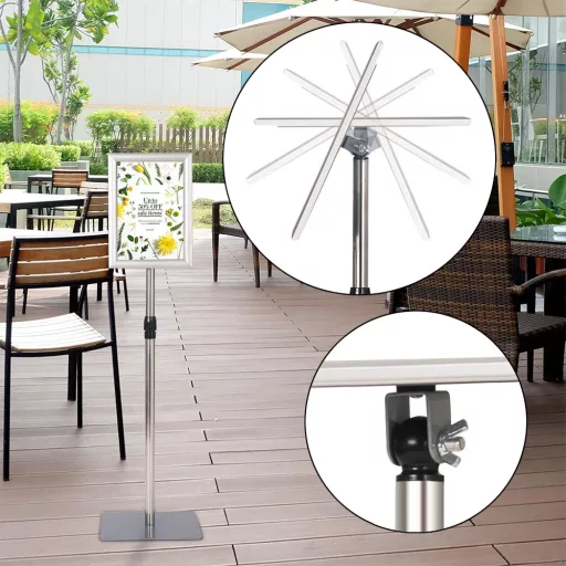 Információs állvány 33x24cm, ezüst