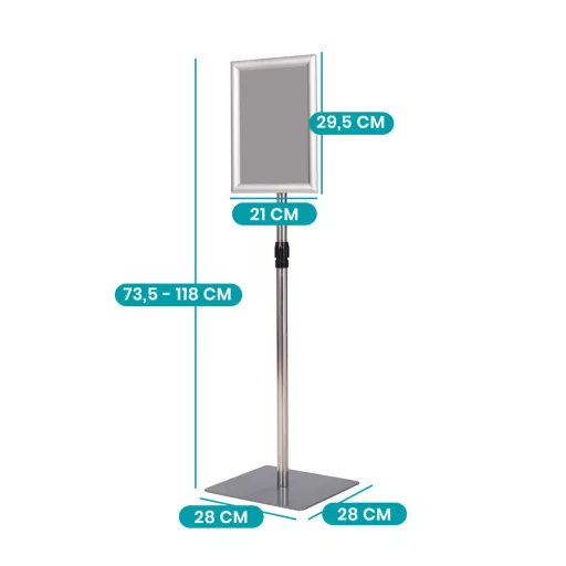 Információs állvány 33x24cm, ezüst