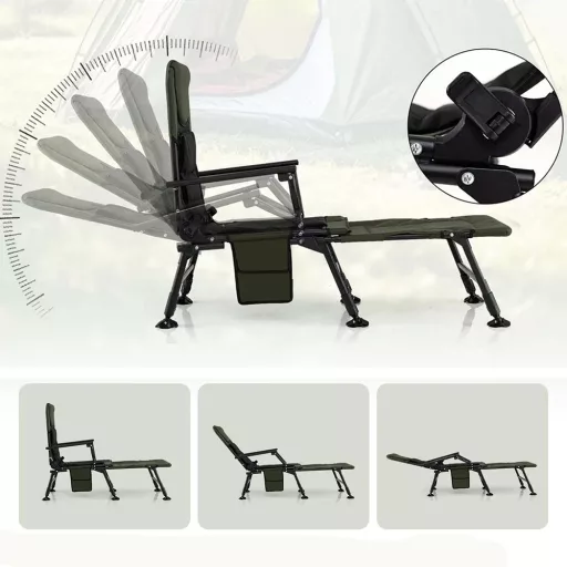 Nagyméretű horgászszék lábtartóval