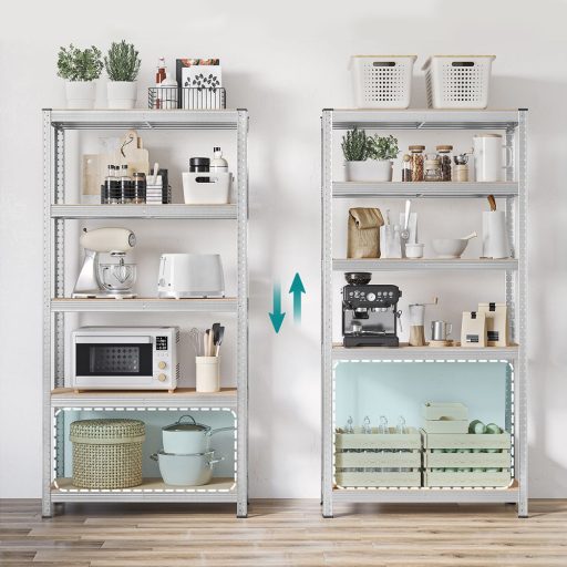 5-szintes acél polcrendszer, 2 db, ezüst