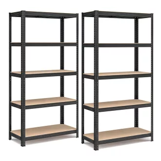 5-szintes acél polcrendszer, 2db, fekete
