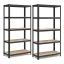 5-szintes acél polcrendszer, 2db, fekete