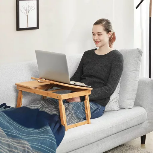 Bambusz laptoptartó asztal
