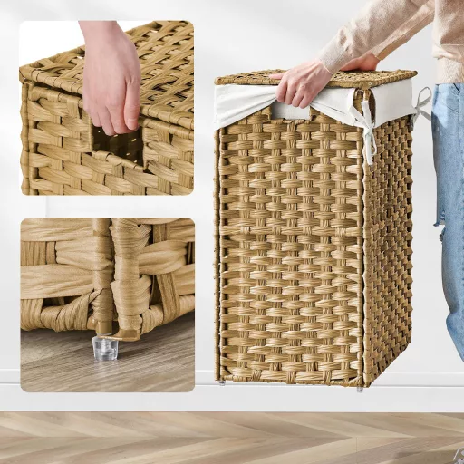 Műanyag szennyestartó kosár, 45,5 x 32 x 61cm