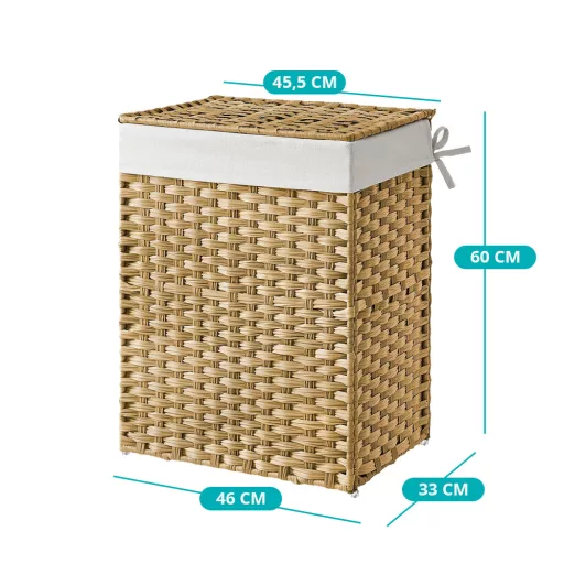 Műanyag szennyestartó kosár, 45,5 x 32 x 61cm