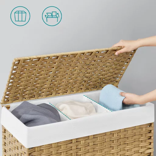 Műanyag szennyestartó kosár, 66 x 33 x 66 cm