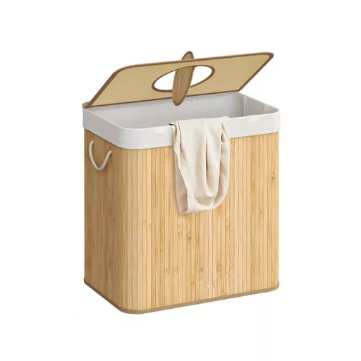 Bambusz szennyestartó kivehető hálóval