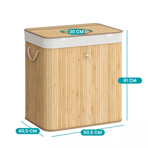 Bambusz szennyestartó kivehető hálóval