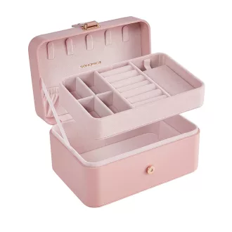 Ékszertartó rózsaszín 16x11x7,8cm