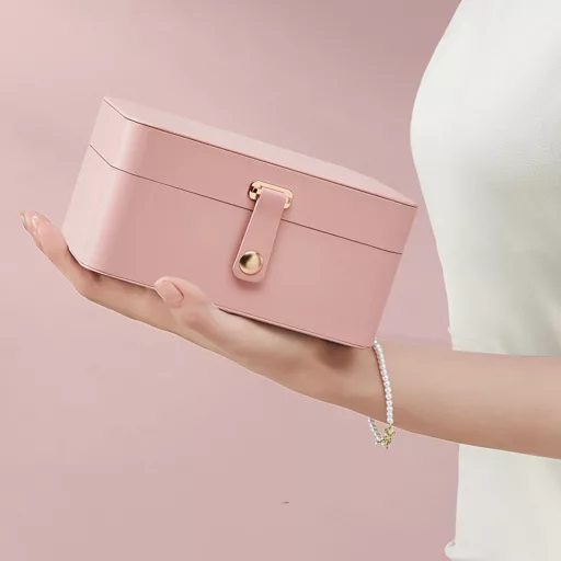 Ékszertartó rózsaszín 16x11x7,8cm