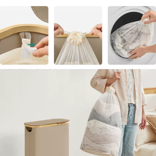 Szennyestartó kivehető hálóval, homok