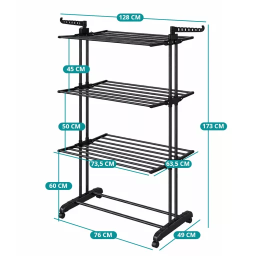 4 szintes ruhaszárító rozsdamentes acél