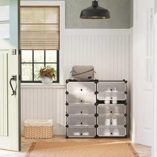 Műanyag tárolószekrény, szürke