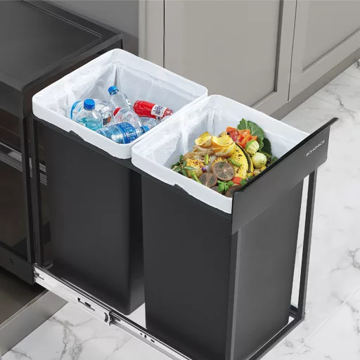 Kihúzható dupla rekeszes szemetes