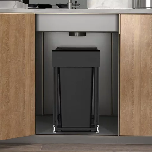 Kihúzható dupla rekeszes szemetes