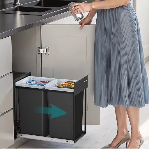 Kihúzható dupla rekeszes szemetes