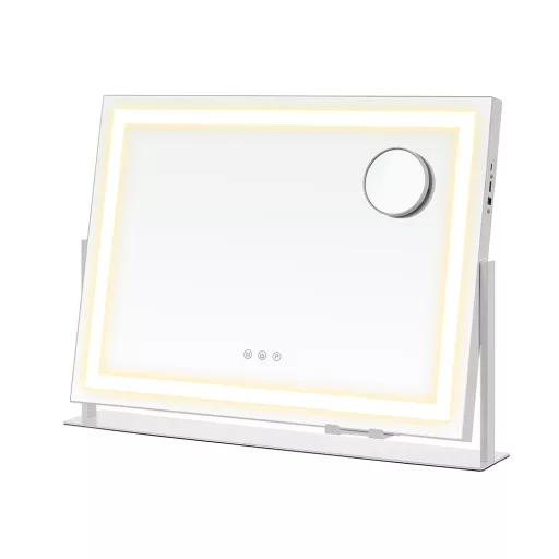 LED-es sminktükör telefontartóval