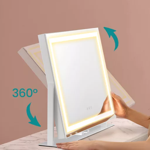 LED-es sminktükör telefontartóval