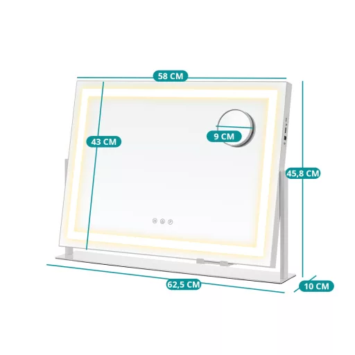 LED-es sminktükör telefontartóval