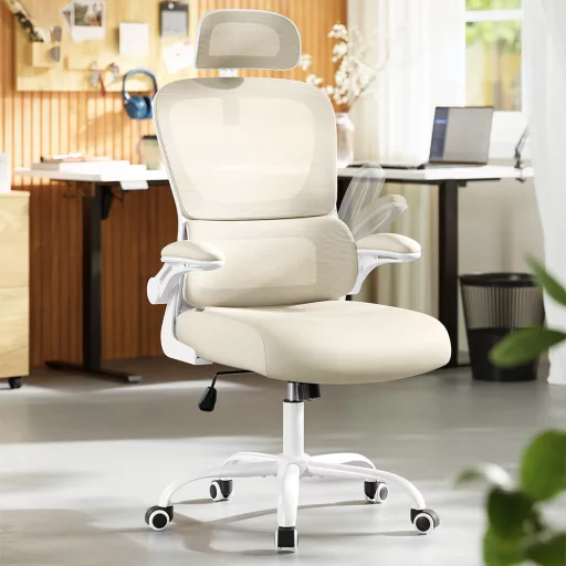 Fejtámlás ergonomikus szék, bézs