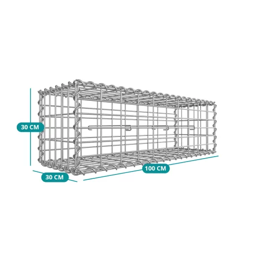 Acél gabionkosár 100 x 30 x 30 cm