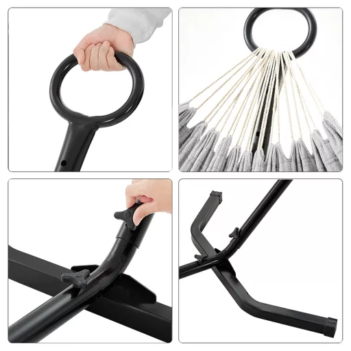 Függőágy tartóállvánnyal, szürke