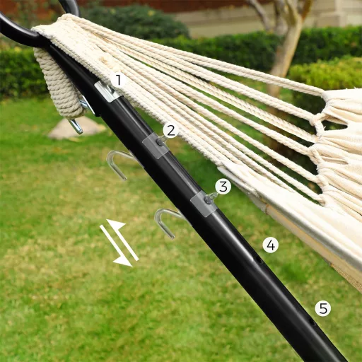 Függőágy tartóállvánnyal, bézs