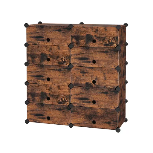 Műanyag tárolószekrény, rusztikus barna