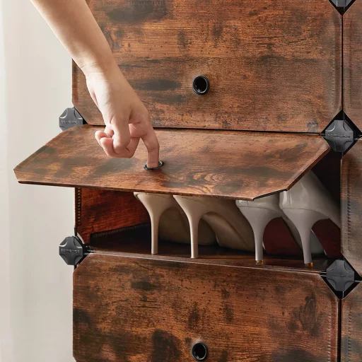 Műanyag tárolószekrény, rusztikus barna