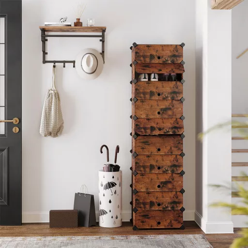 Műanyag tárolószekrény, rusztikus barna