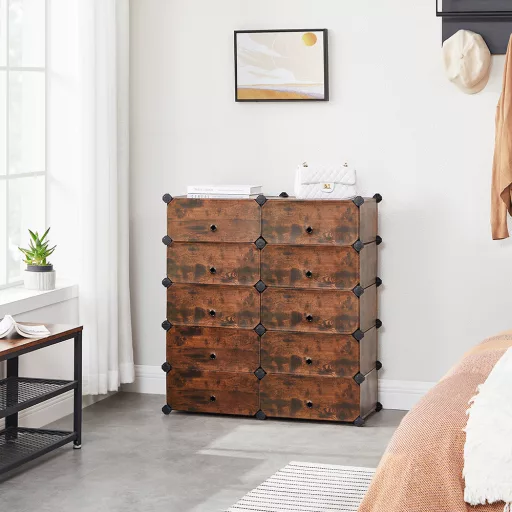 Műanyag tárolószekrény, rusztikus barna