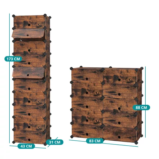 Műanyag tárolószekrény, rusztikus barna