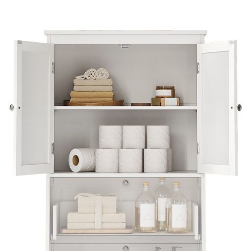 2 ajtós tárolószekrény 2 fiókkal 60x30x110cm