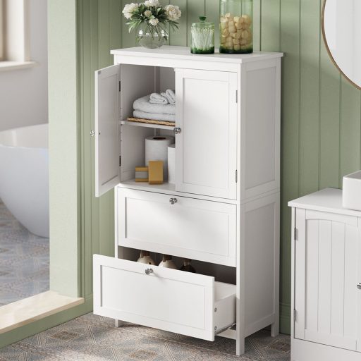 2 ajtós tárolószekrény 2 fiókkal 60x30x110cm