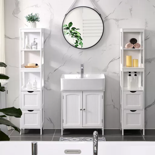 3 polcos 2 fiókos tárolószekrény 30x30x141.5cm